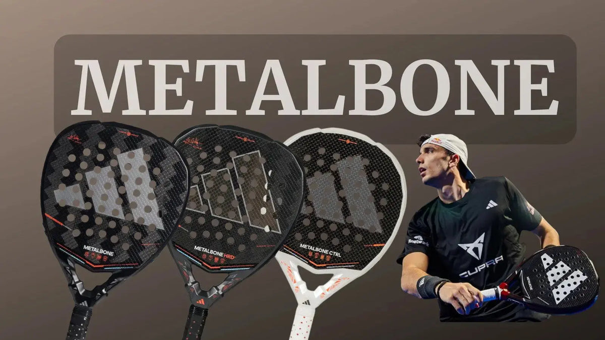 Raquettes de padel Adidas Metalbone 3.5 2026 et joueur professionnel en plein service