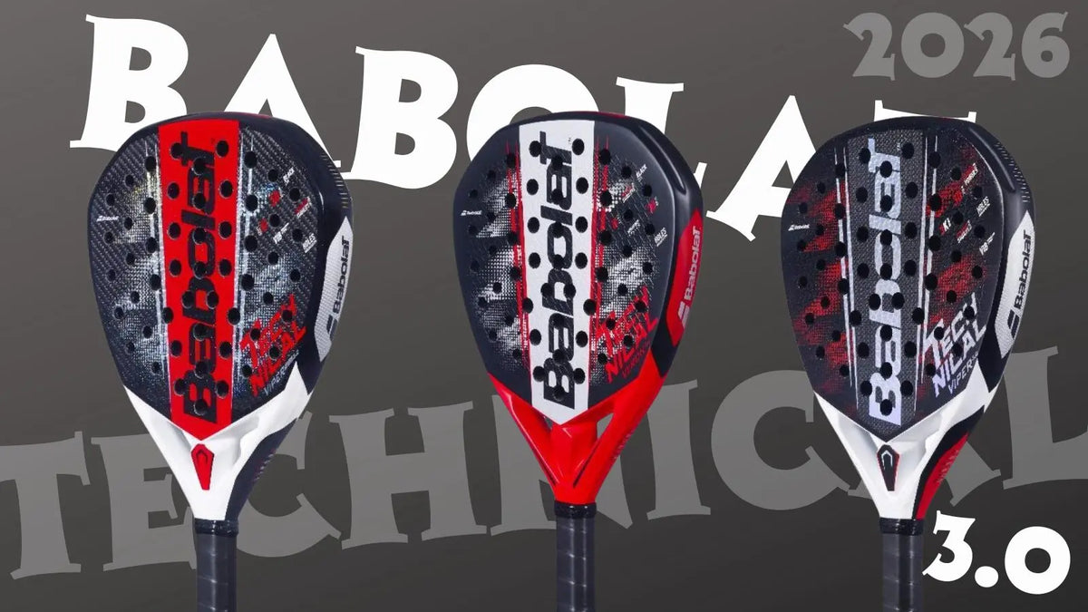 Collection Babolat Technical 3.0 2026 : trois raquettes de padel rouges et noires