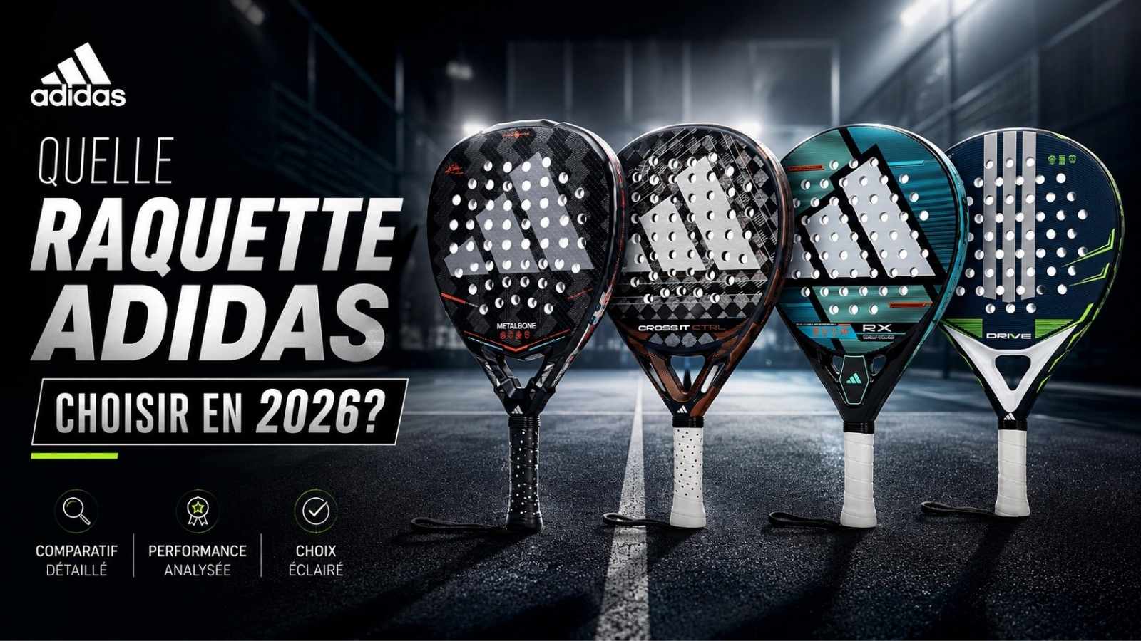 Les gammes de raquettes de padel Adidas 2026 : Metalbone, Cross It, RX et Drive