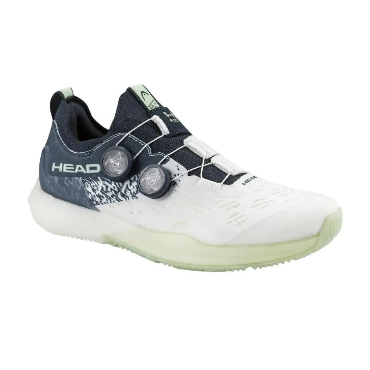 Chaussures padel Head Motion Pro BOA Padel blanc noir vert — vue de face