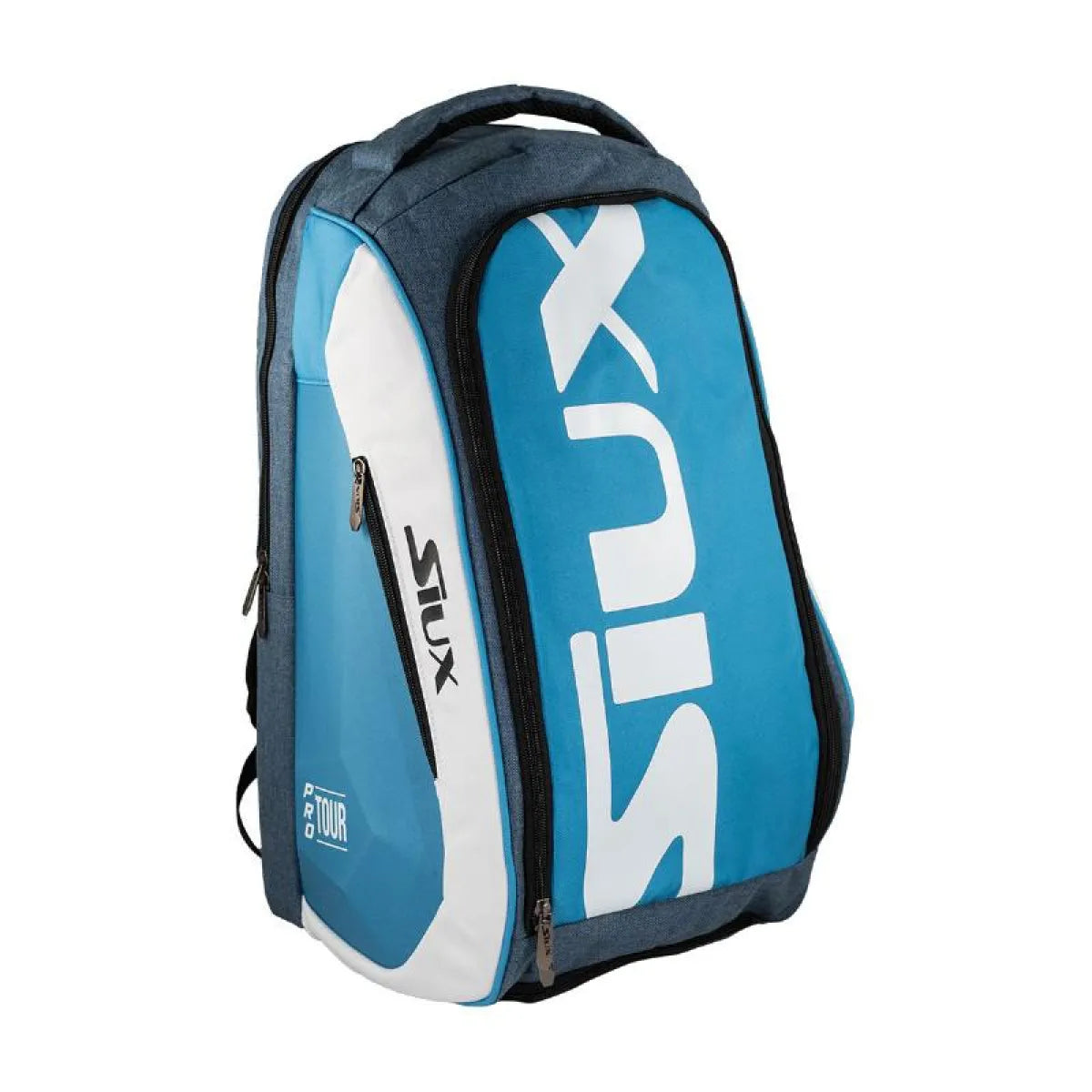 Sac à dos de padel Siux Pro Tour bleu et blanc, collection de sacs de padel Siux