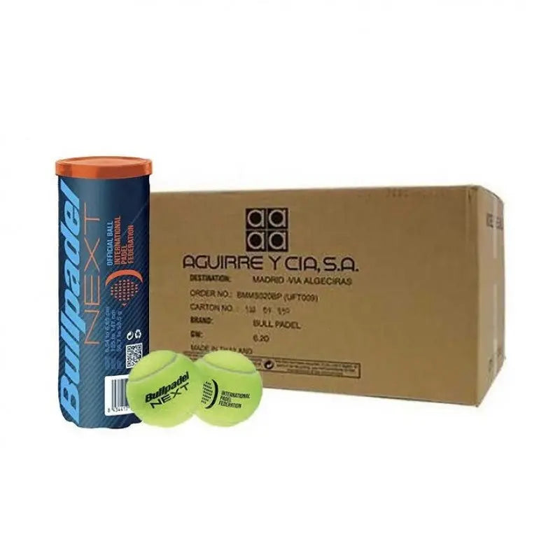Carton de 72 balles de padel (24 tubes de 3) Bullpadel FIP Next Bullpadel