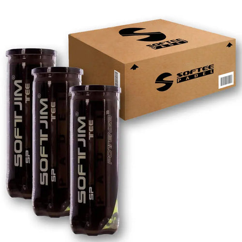 Carton de 72 balles de padel – 24 tubes de 3 unités – Softjim Potenza Softee