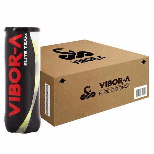 Carton de 72 balles de padel – 24 tubes de 3 unités – Víbora Elite Team Vibora