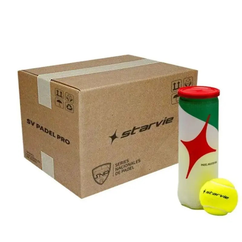 Carton de 72 balles de padel – 24 tubes de 3 balles StarVie Padel Master Starvie