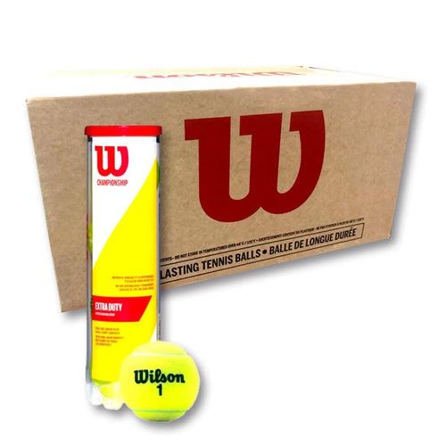 Carton 72 balles - 18 tubes de 4 unités - Wilson Championship Extra Duty — vue de face