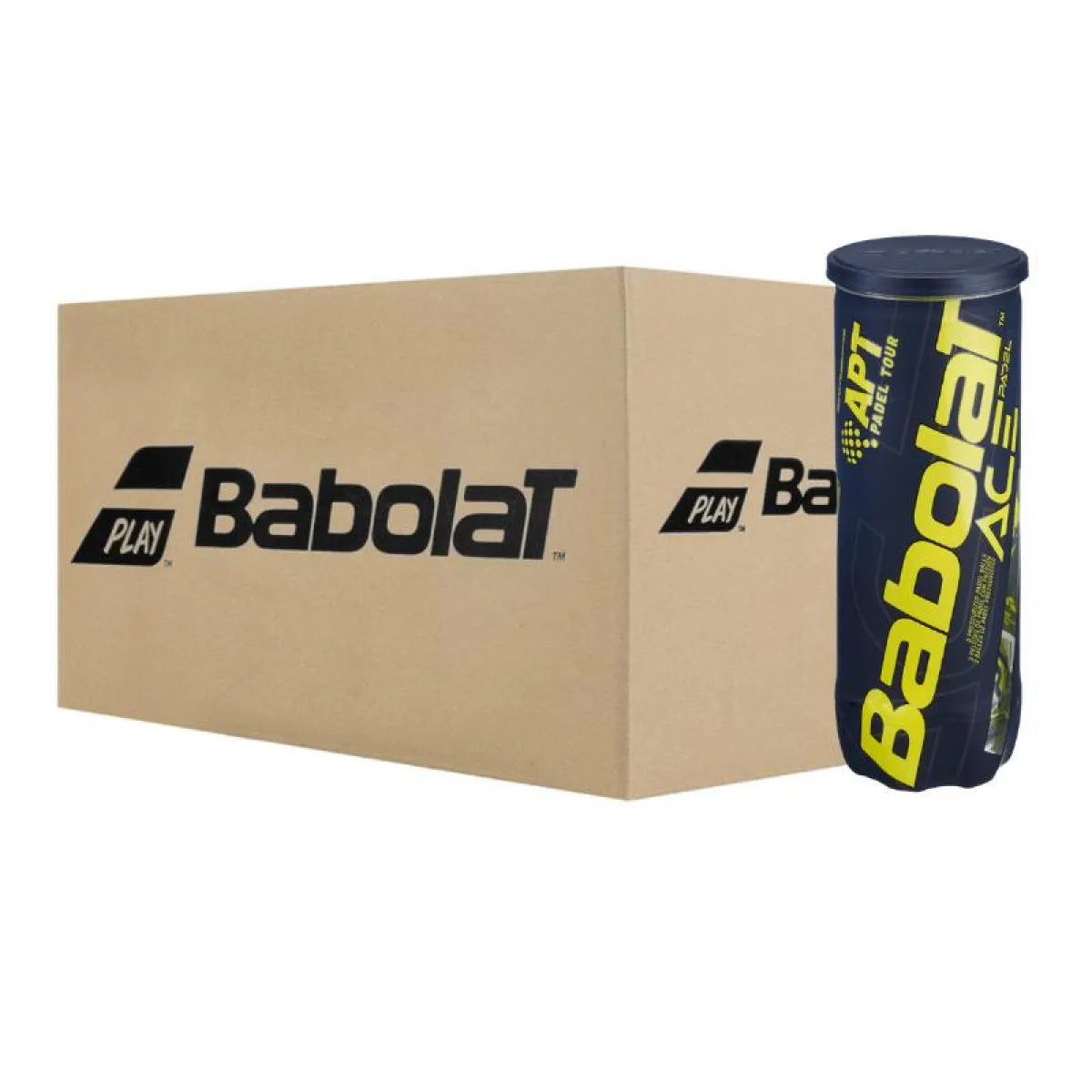 Carton 72 balles - 24 tubes de 3 unités Babolat Ace Padel — vue de face
