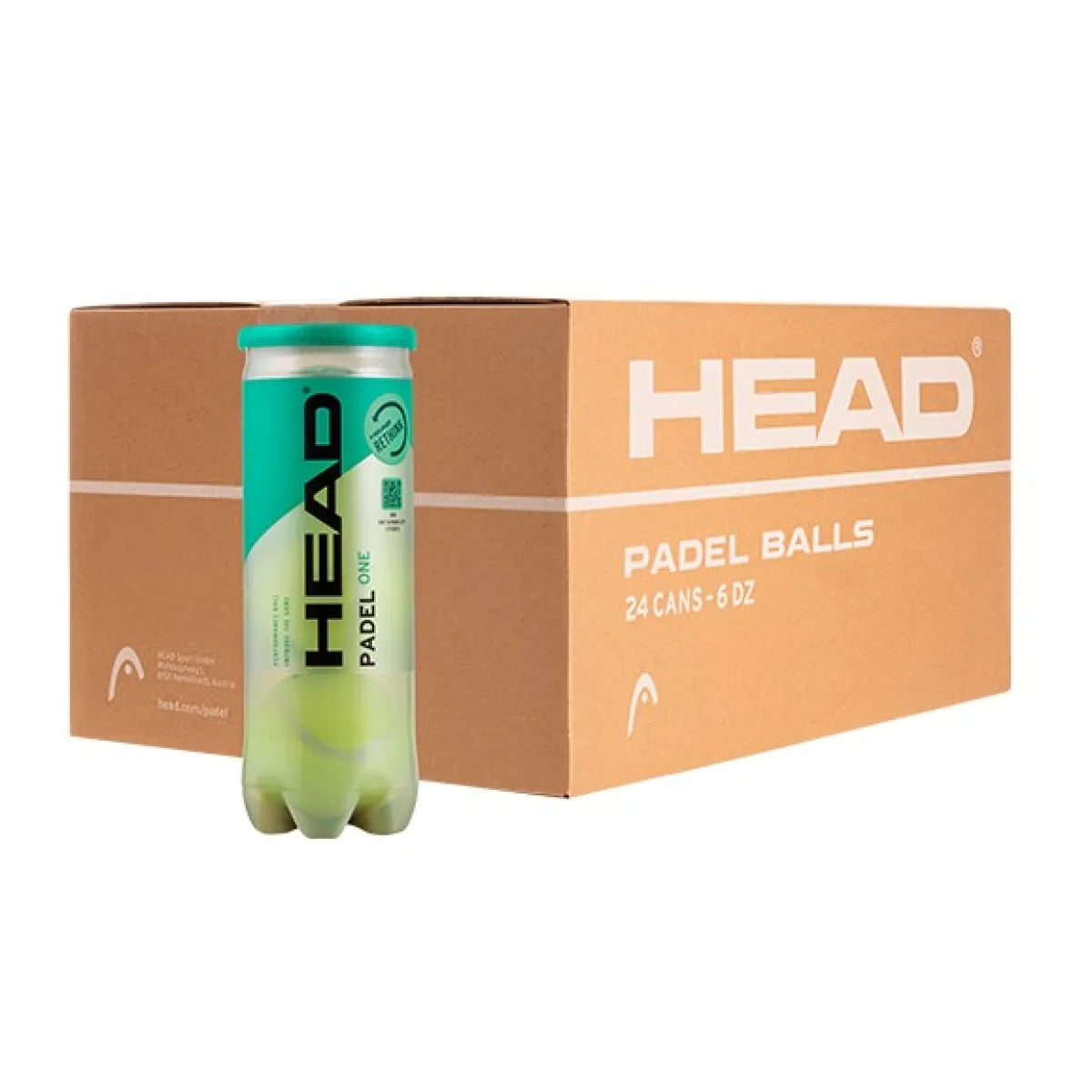 Carton 72 balles - 24 tubes de 3 unités - Head One — vue de face