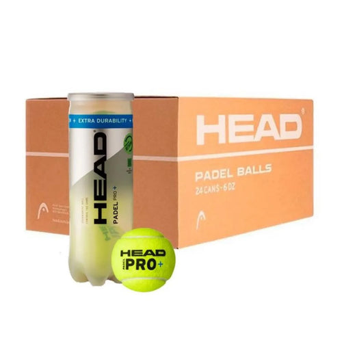 Carton 72 balles - 24 tubes de 3 unités - Head Padel Pro + — vue de face