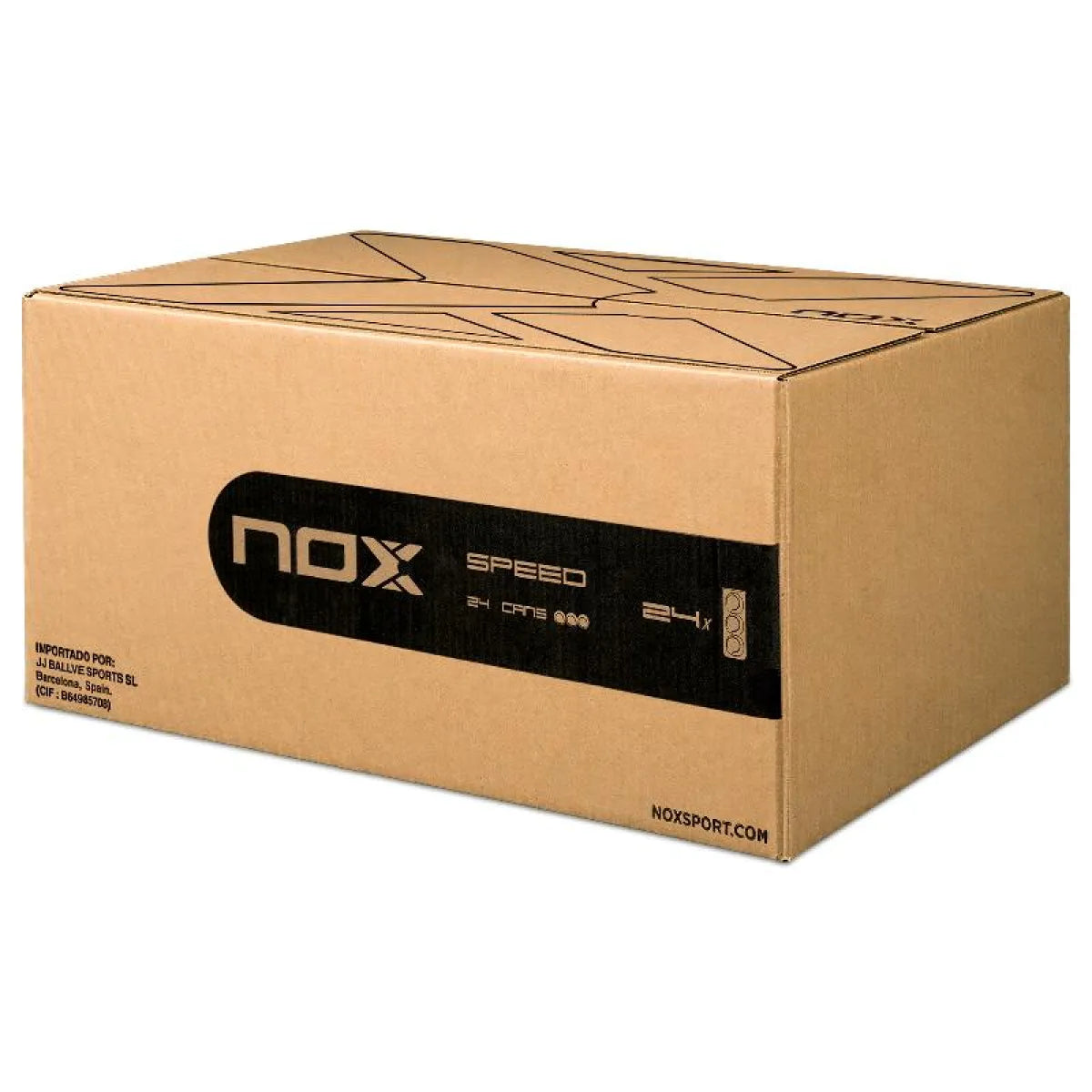 Carton 72 balles - 24 tubes de 3 unités - Nox Nerbo Plus Speed — vue de profil