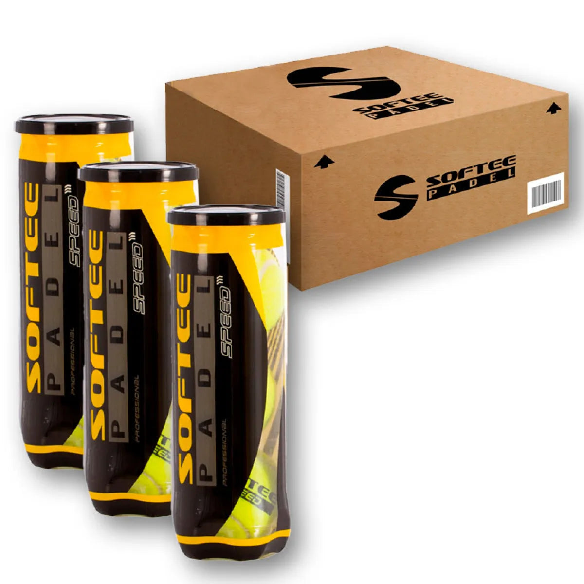 Carton 72 balles - 24 tubes de 3 unités - Softee Speed — vue de face
