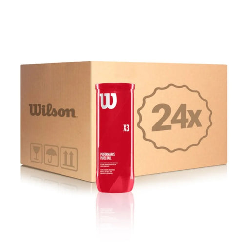 Carton 72 balles - 24 tubes de 3 unités - Wilson Padel X3 — vue de face