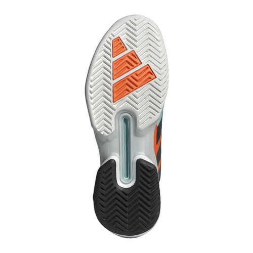 Chaussures padel Adidas Adizero Ubersonic 5 bleu orange — vue de profil
