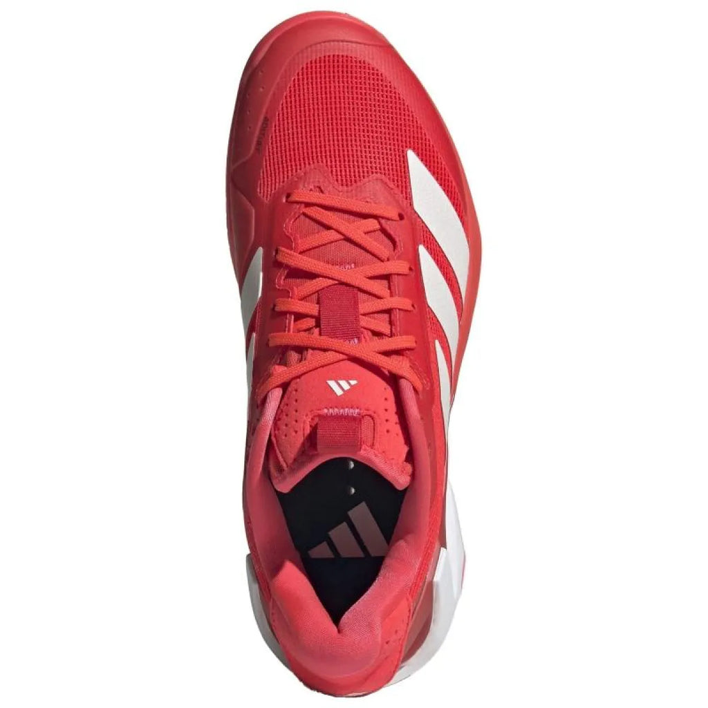 Chaussures padel femme Adidas Adizero Ubersonic 5 rouge blanc rose — vue détail 1