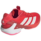 Chaussures padel femme Adidas Adizero Ubersonic 5 rouge blanc rose — vue détail 2