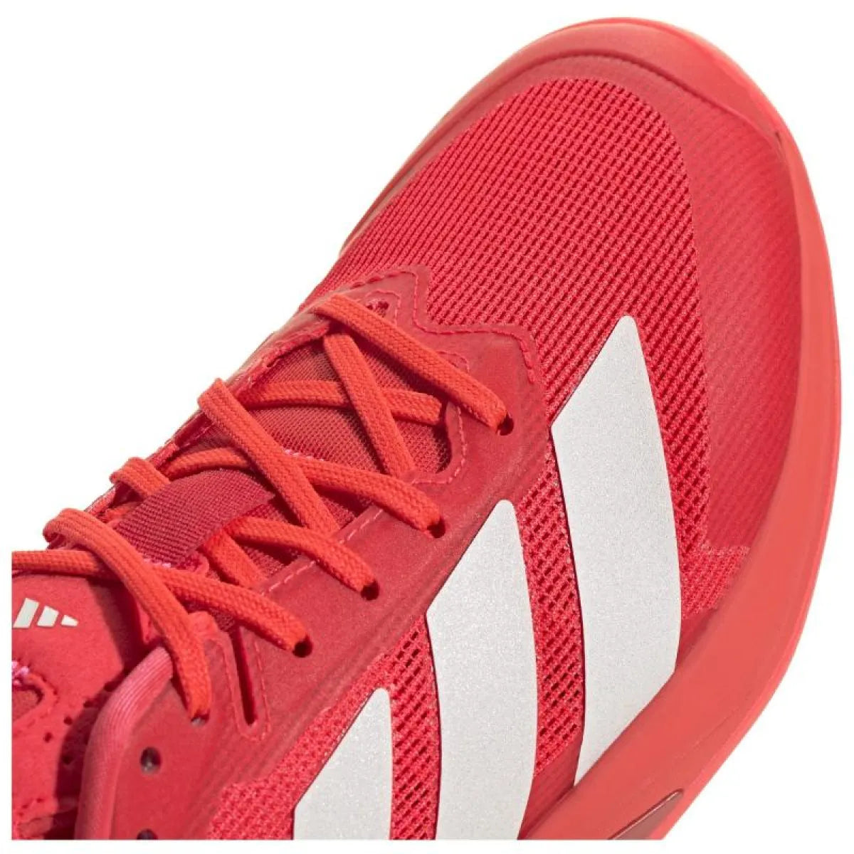 Chaussures padel femme Adidas Adizero Ubersonic 5 rouge blanc rose — vue de dos