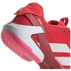 Chaussures padel femme Adidas Adizero Ubersonic 5 rouge blanc rose — vue de dessus