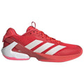 Chaussures padel femme Adidas Adizero Ubersonic 5 rouge blanc rose — vue de face