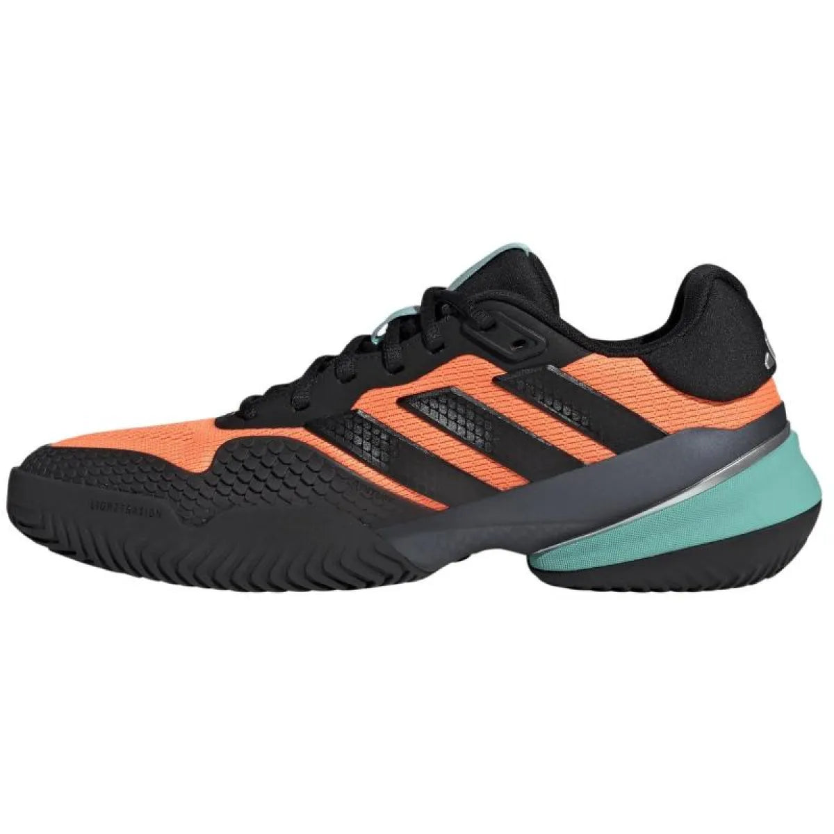 Chaussures padel Adidas Barricade 14 orange noir Aqua — vue de profil 2