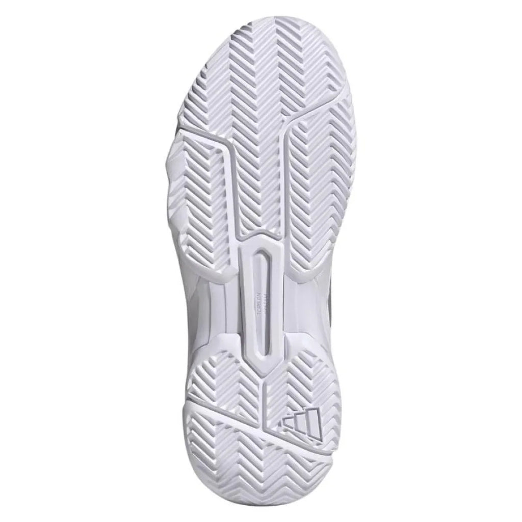 Chaussures padel Adidas CourtJam Control 3 blanc argent femme — vue de profil