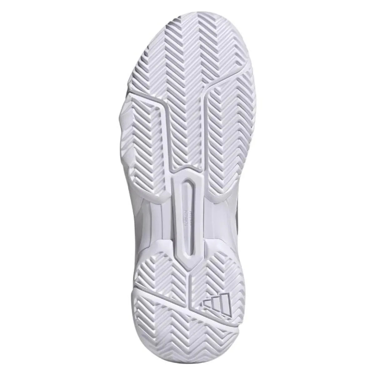 Chaussures padel Adidas CourtJam Control 3 blanc argent femme — vue de profil