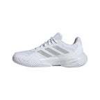 Chaussures padel Adidas CourtJam Control 3 blanc argent femme — vue de profil 2