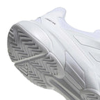 Chaussures padel Adidas CourtJam Control 3 blanc argent femme — vue en perspective