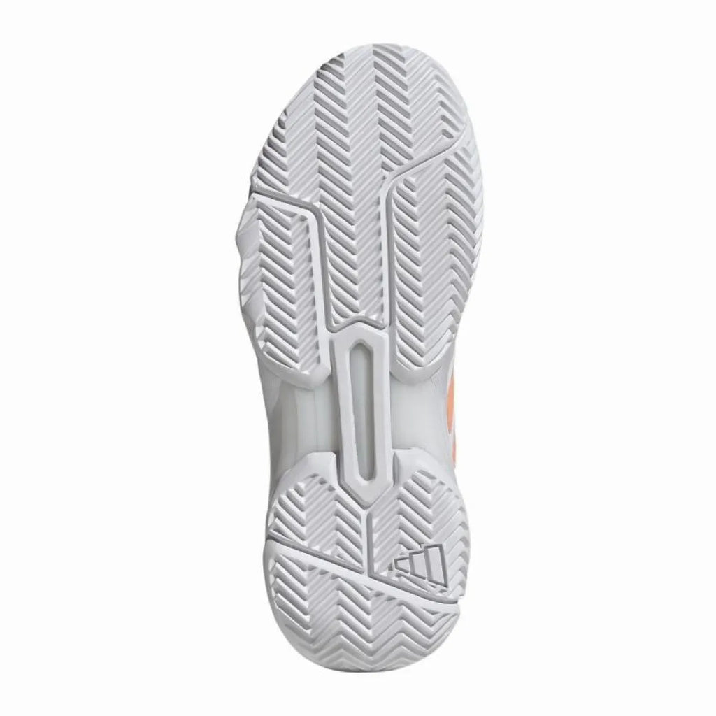 Chaussures padel Adidas CourtJam Control 3 blanc orange Mujer — vue de profil