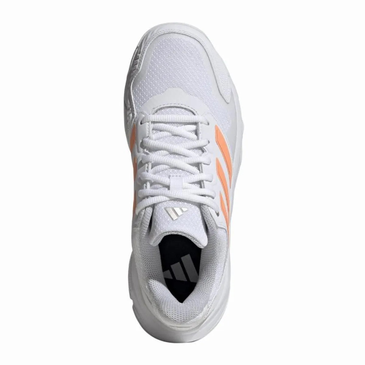 Chaussures padel Adidas CourtJam Control 3 blanc orange Mujer — vue en perspective