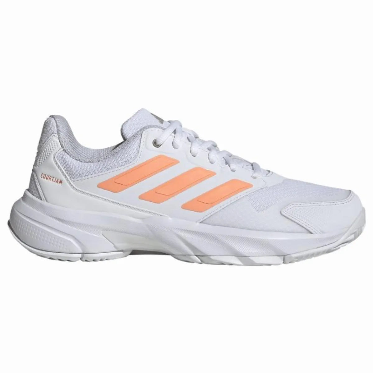 Chaussures padel Adidas CourtJam Control 3 blanc orange Mujer — vue de face