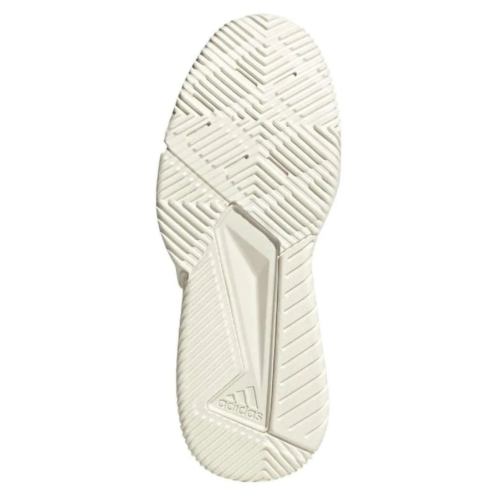 Chaussures padel Adidas Courtquick Padel blanc doré noir — vue de profil