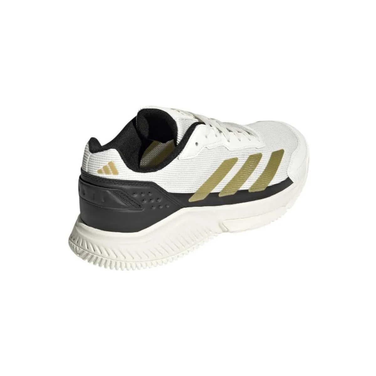 Chaussures padel Adidas Courtquick Padel blanc doré noir — vue détail 1