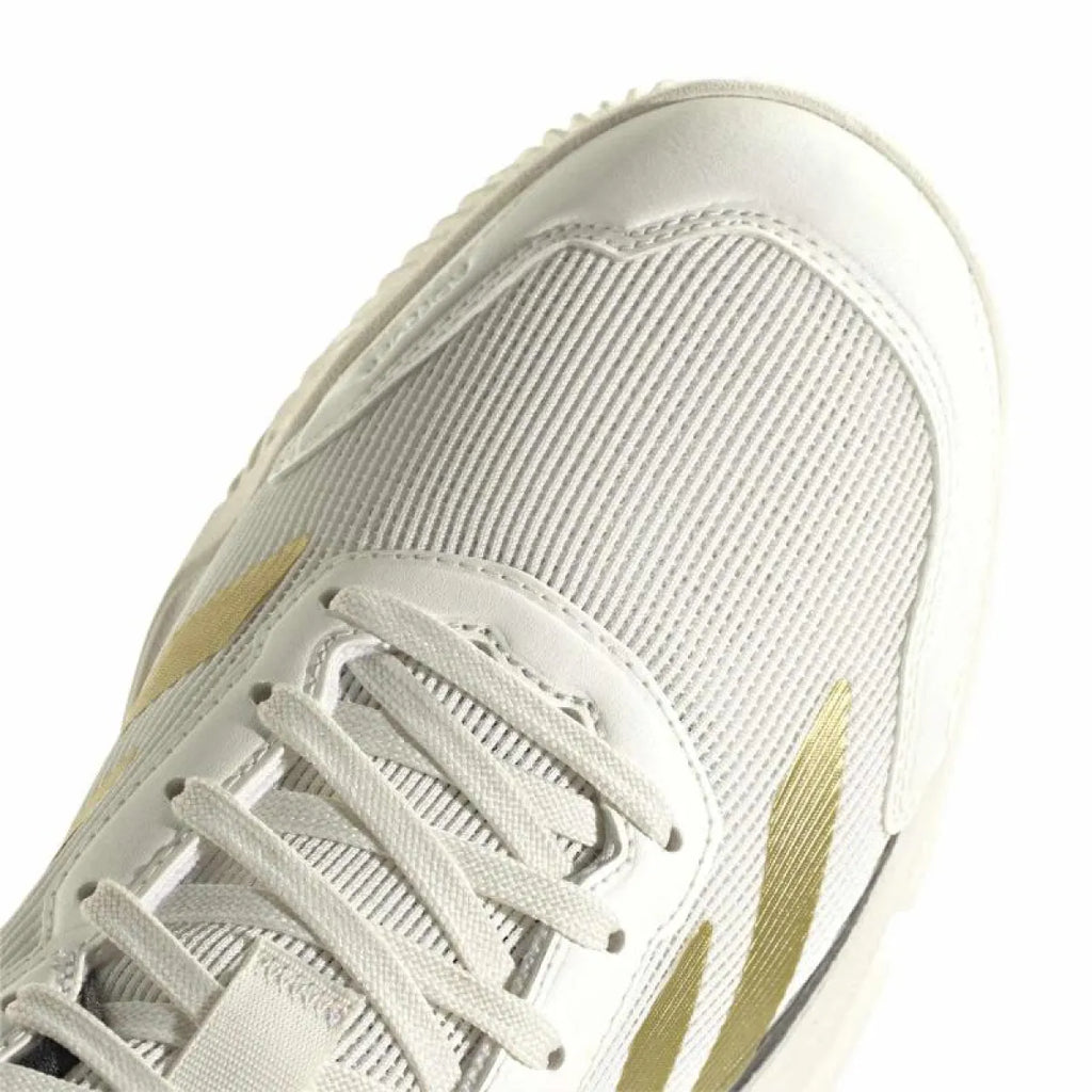 Chaussures padel Adidas Courtquick Padel blanc doré noir — vue détail 2