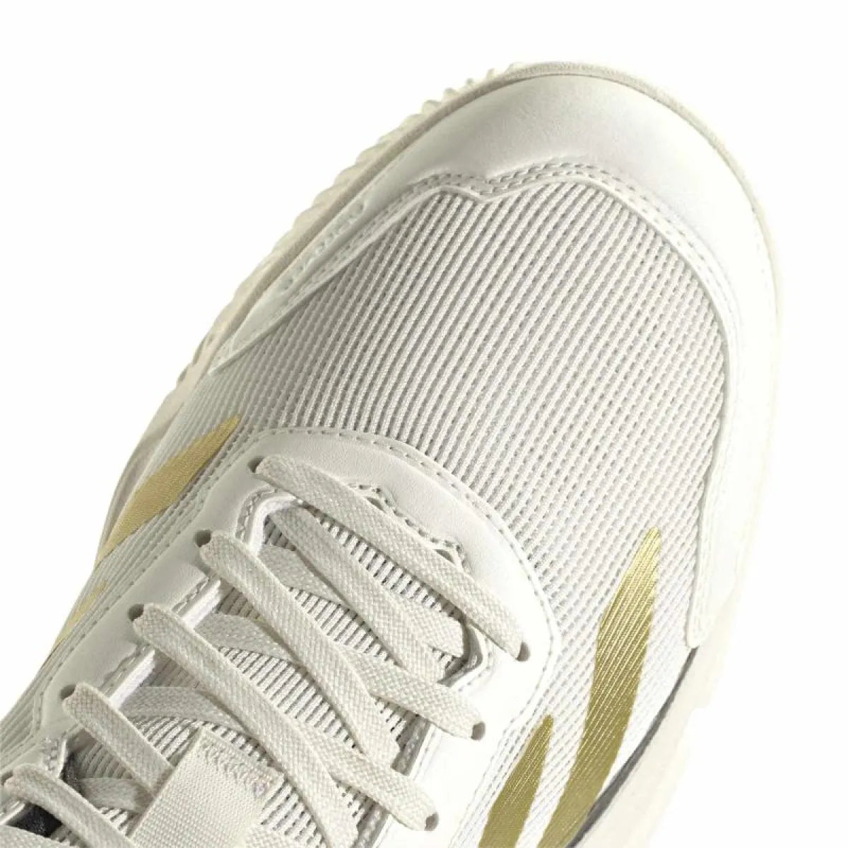Chaussures padel Adidas Courtquick Padel blanc doré noir — vue détail 2