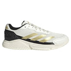 Chaussures padel Adidas Courtquick Padel blanc doré noir — vue de face