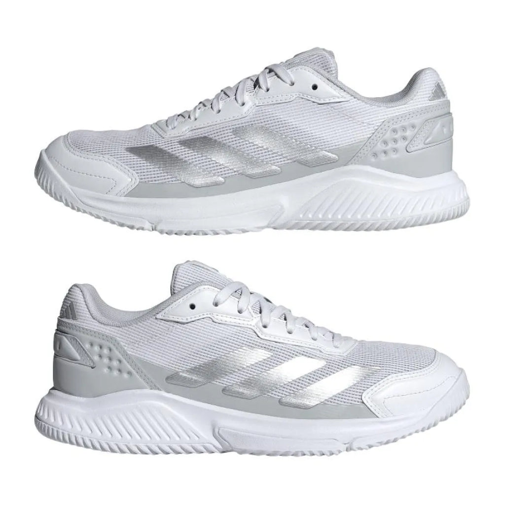 Chaussures padel Adidas Courtquick Padel blanc gris Mujer — vue en perspective