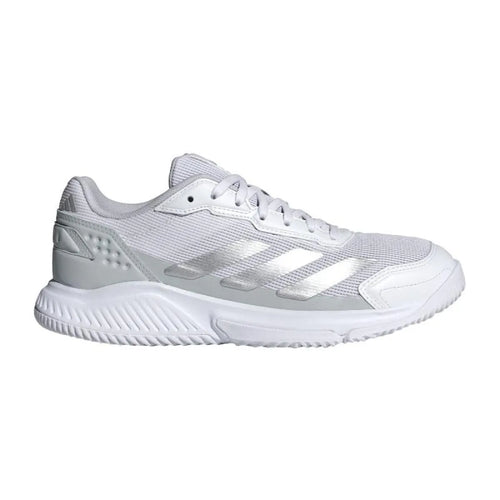 Chaussures padel Adidas Courtquick Padel blanc gris Mujer — vue de face