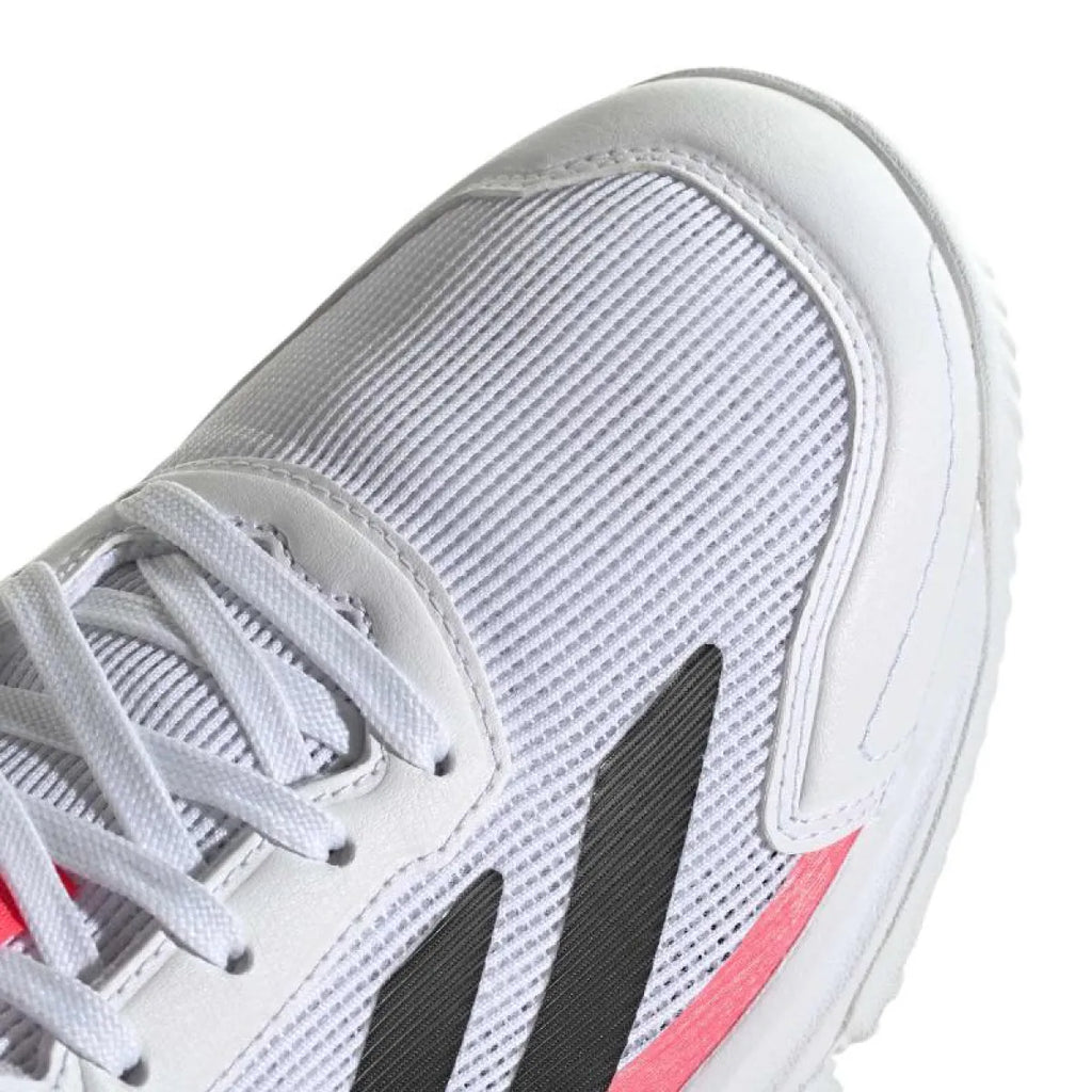 Chaussures padel Adidas Courtquick Padel blanc rose — vue détail 2
