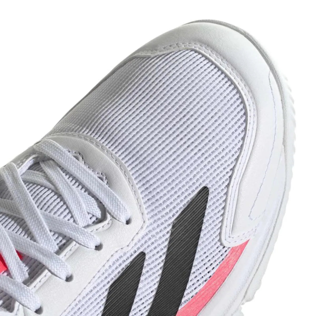 Chaussures padel Adidas Courtquick Padel blanc rose — vue détail 2