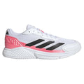 Chaussures padel Adidas Courtquick Padel blanc rose — vue de face