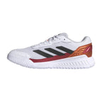 Chaussures padel Adidas Courtquick Padel blanc rouge Cobre — vue de profil 2