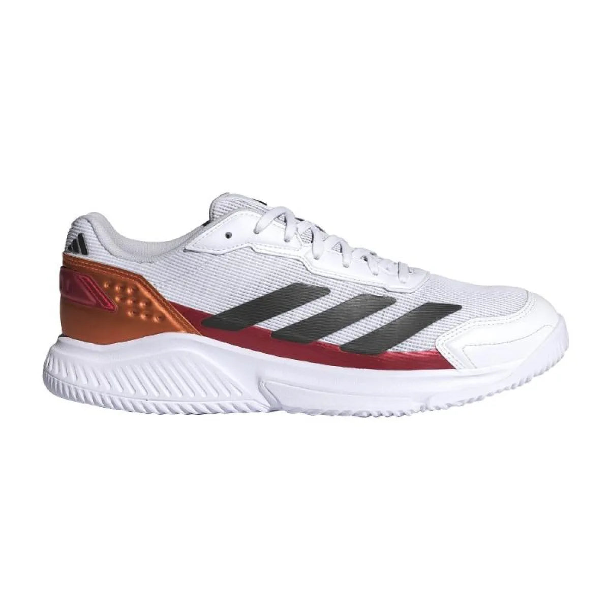 Chaussures padel Adidas Courtquick Padel blanc rouge Cobre — vue de face