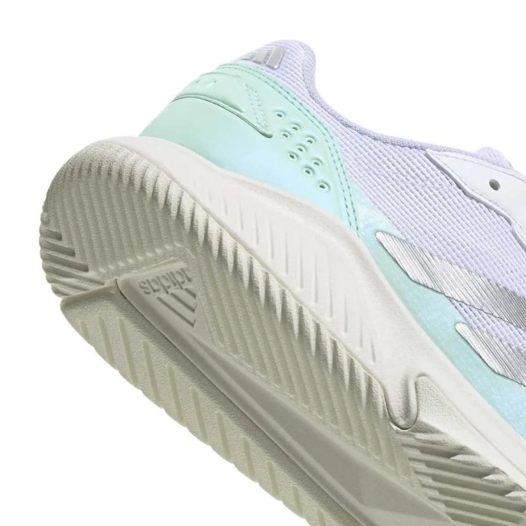 Chaussures padel Adidas Courtquick Padel blanc vert Menta Mujer — vue en perspective