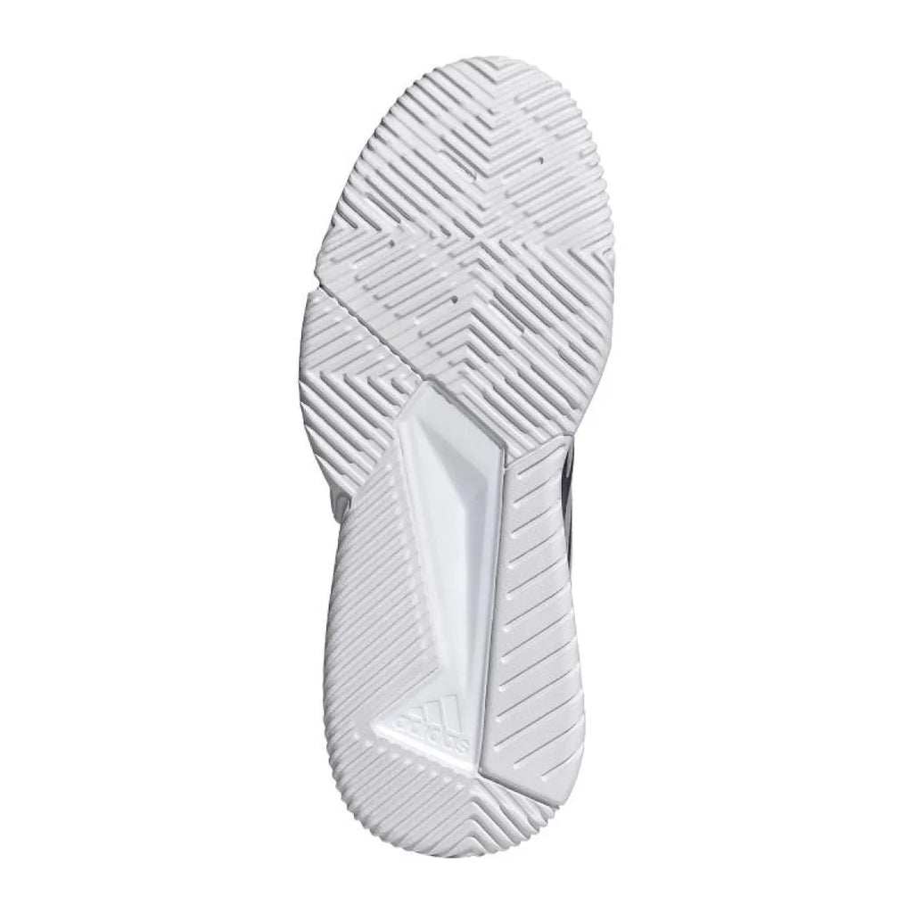 Chaussures padel Adidas Courtquick Padel bleu blanc — vue de profil