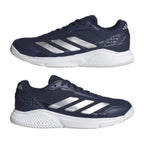 Chaussures padel Adidas Courtquick Padel bleu blanc — vue en perspective