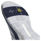 Chaussures padel Adidas Crazyquick Boost Padel blanc bleu — vue en perspective
