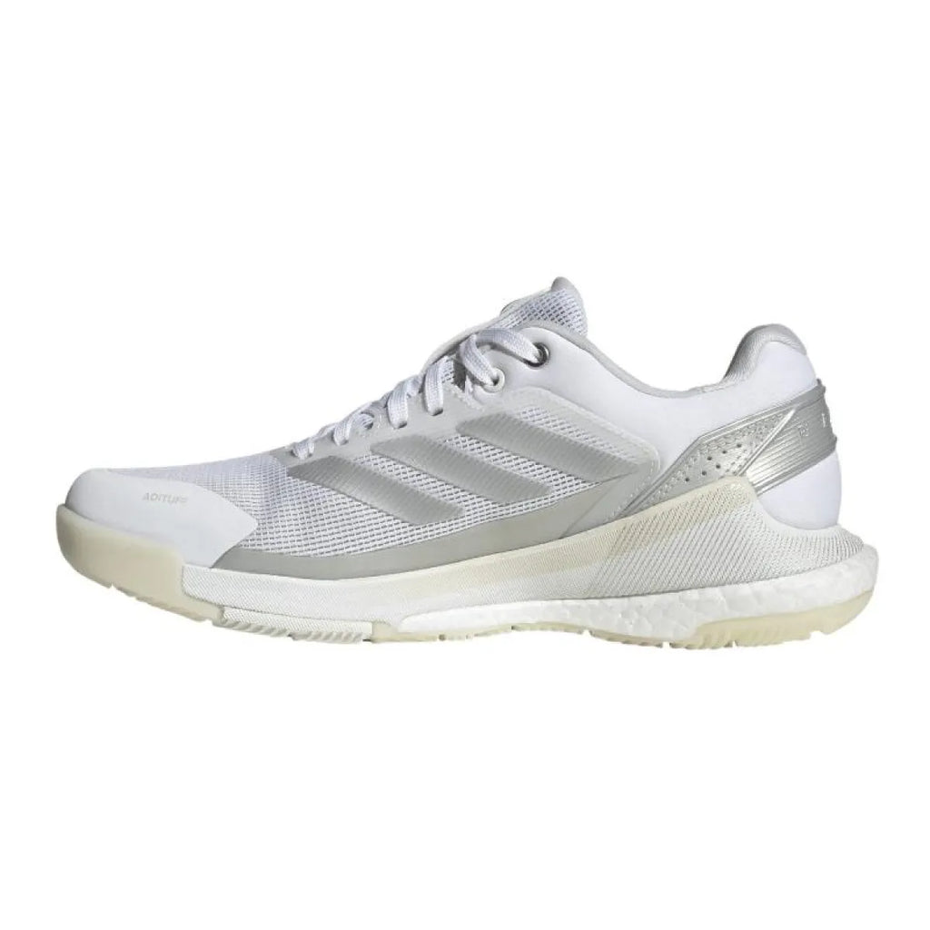 Chaussures padel Adidas Crazyquick Boost Padel blanc gris Mujer — vue de profil 2