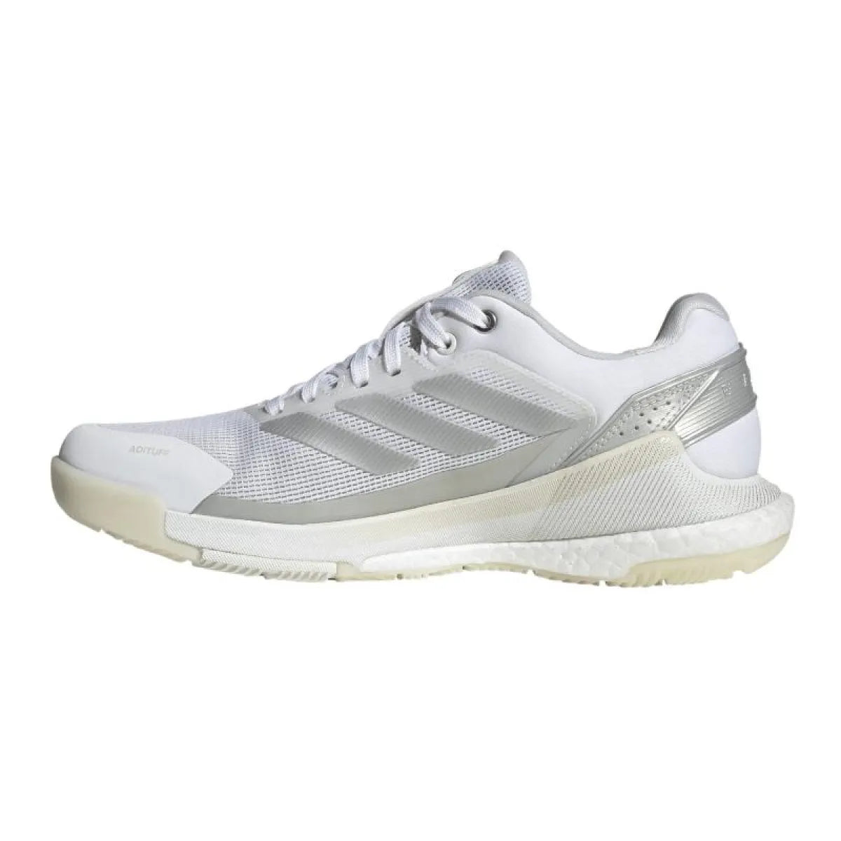 Chaussures padel Adidas Crazyquick Boost Padel blanc gris Mujer — vue de profil 2