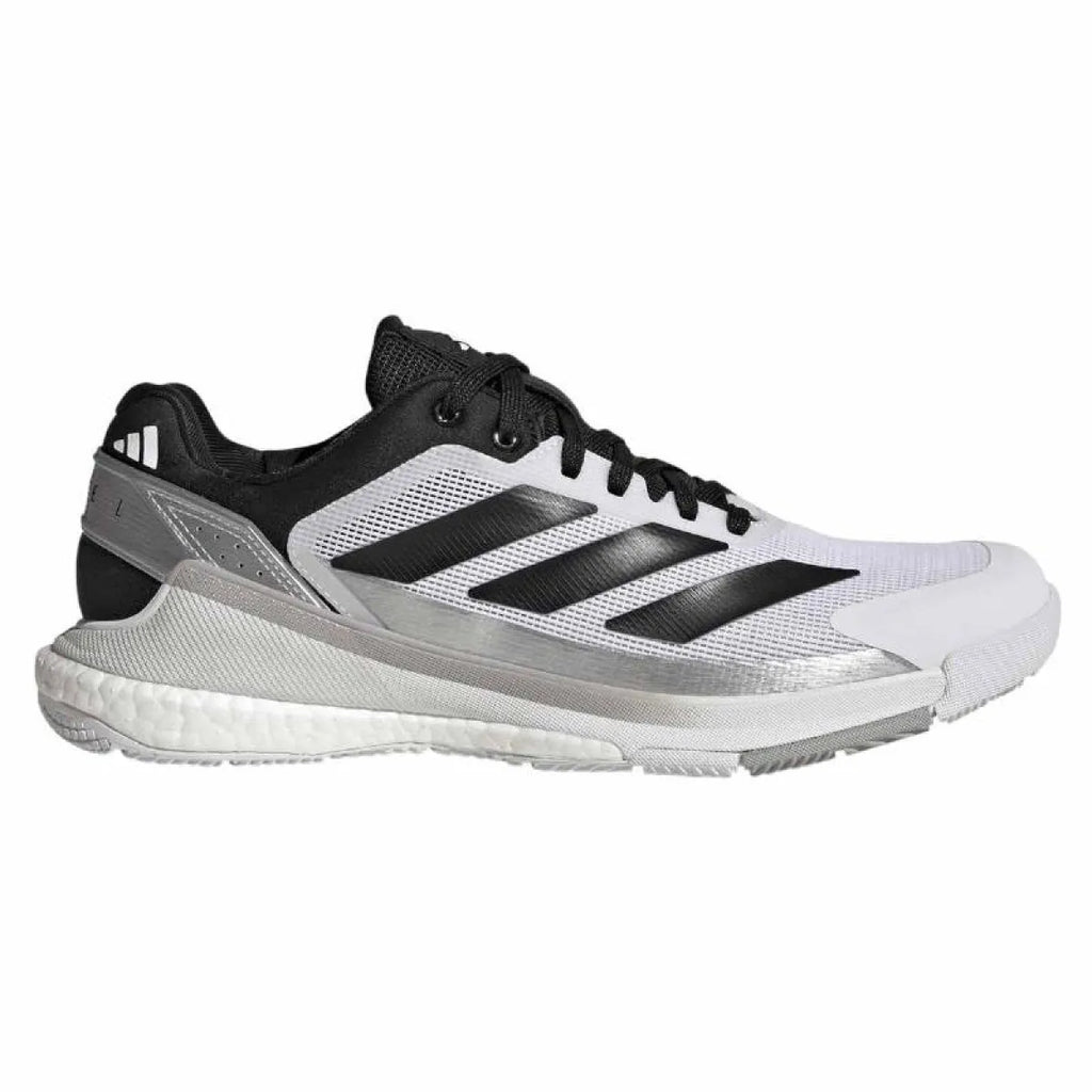 Chaussures padel Adidas Crazyquick Boost Padel blanc noir argent — vue de face