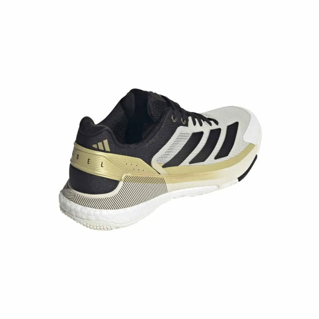 Chaussures padel Adidas Crazyquick Boost Padel blanc noir doré — vue détail 2